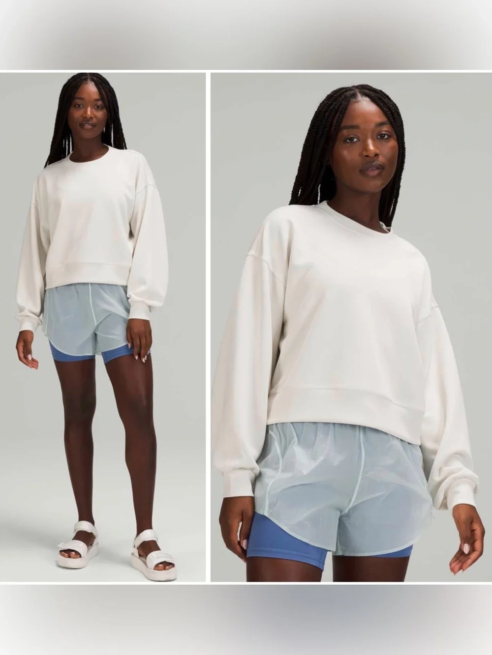 LULULEMON Softstreme Perfectly Oversized Cropped Crew Sweatshirt Sz 4 Athleisure